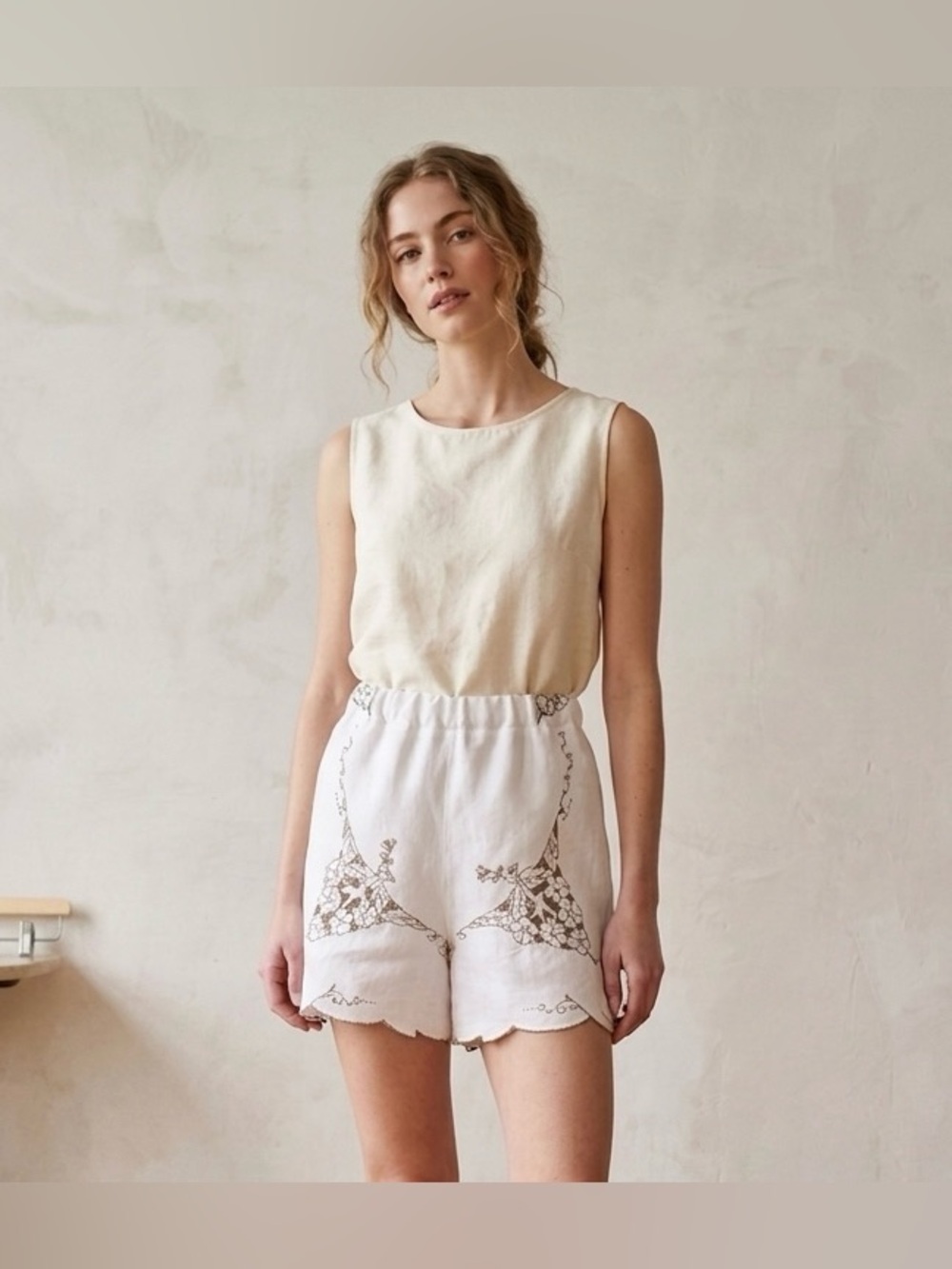 Handmade Upcycled Vintage Table Cloth Summer Shorts